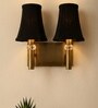 Dual Gold Wall Lamp with Vintage Black cotton Shade