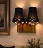 Dual Gold Wall Lamp with Vintage Black cotton Shade