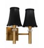 Dual Gold Wall Lamp with Vintage Black cotton Shade