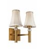 Dual Gold Wall Lamp with Vintage off-white cotton Shade