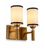 Dual Gold Wall Lamp with White & Black  cotton shade