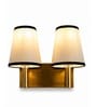 Dual Gold Wall Lamp with White & Black  cotton shade