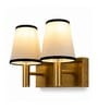 Dual Gold Wall Lamp with White & Black  cotton shade
