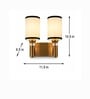 Dual Gold Wall Lamp with White & Black  cotton shade