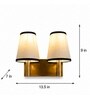 Dual Gold Wall Lamp with White & Black  cotton shade