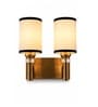Dual Gold Wall Lamp with White & Black  cotton shade