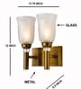 Dual Gold Wall Lamp with White Crinkle Glass