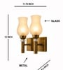 Dual Gold Wall Lamp with White Frosted Glass