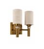 Dual Gold Wall Lamp with White Jute shade