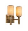 Dual Gold Wall Lamp with White Jute shade