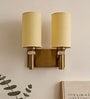 Dual Gold Wall Lamp with Yellow cotton shade