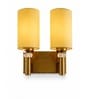 Dual Gold Wall Lamp with Yellow cotton shade
