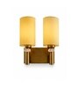 Dual Gold Wall Lamp with Yellow cotton shade