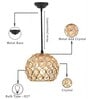 Dual Ring Half Round E27 Holder Gold Crystal Hanging Light