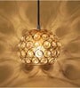 Dual Ring Half Round E27 Holder Gold Crystal Hanging Light
