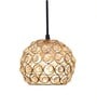 Dual Ring Half Round E27 Holder Gold Crystal Hanging Light