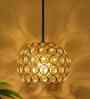 Dual Ring Half Round E27 Holder Gold Crystal Hanging Light
