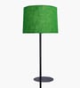 Green Dual Shelf Floor Lamp with Fabric Shade