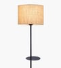 Brown Dual Shelf Floor Lamp with Fabric Shade