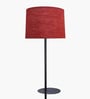 Red Dual Shelf Floor Lamp with Fabric Shade