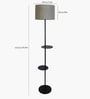 Grey Dual Shelf Floor Lamp with Fabric Shade