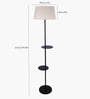 White Dual Shelf Floor Lamp with Fabric Shade