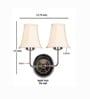 Dual Steel Metal Wall Mounted Lamp with Off-White Cotton Shade & Bedroom