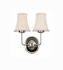 Dual Steel Metal Wall Mounted Lamp with Off-White Cotton Shade & Bedroom
