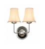 Dual Steel Metal Wall Mounted Lamp with Off-White Cotton Shade & Bedroom