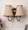 Dual Steel Metal Wall Sconce   Beige Jute Shade | Home & Hotel Decor