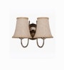 Dual Steel Metal Wall Sconce   Beige Jute Shade | Home & Hotel Decor
