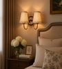 Dual Steel Metal Wall Sconce   Beige Jute Shade | Home & Hotel Decor