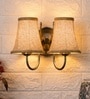 Dual Steel Metal Wall Sconce   Beige Jute Shade | Home & Hotel Decor