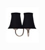 Dual Steel Wall Light   Cotton Fabric Shade | Bedroom & Office