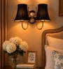 Dual Steel Wall Light   Cotton Fabric Shade | Bedroom & Office