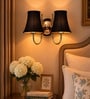 Dual Steel Wall Light   Cotton Fabric Shade | Bedroom & Office