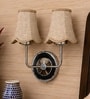 Dual Steel Wall Mounted Light with Beige Jute Shade for Home & Hotel Decor