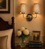 Dual Steel Wall Mounted Light with Beige Jute Shade for Home & Hotel Decor