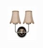 Dual Steel Wall Mounted Light with Beige Jute Shade for Home & Hotel Decor