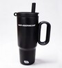 Black Dual Tone Stainless Steel Tumbler with Handle & Straw, 900 ml