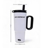 White Dual Tone Stainless Steel Tumbler with Handle & Straw, 900 ml