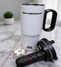White Dual Tone Stainless Steel Tumbler with Handle & Straw, 900 ml