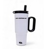 White Dual Tone Stainless Steel Tumbler with Handle & Straw, 900 ml