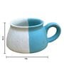 Dual Toned Sky Blue Ceramic  (Set Of 4) Tea Cup