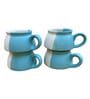 Dual Toned Sky Blue Ceramic  (Set Of 4) Tea Cup