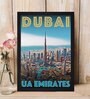 Dubai Ua Emirates Burj Khalifha Texture Paper Framed Art Print