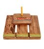 Brown Printed Wood  1 Pcs Tissue holder
