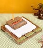 Brown Printed Wood  1 Pcs Tissue holder
