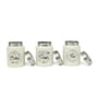 White  Stainless Steel 800Ml (Set of 3) Storage Jar & Containers