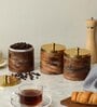 Brown & Golden Wood 800Ml (Set of 3) Storage Jar & Containers